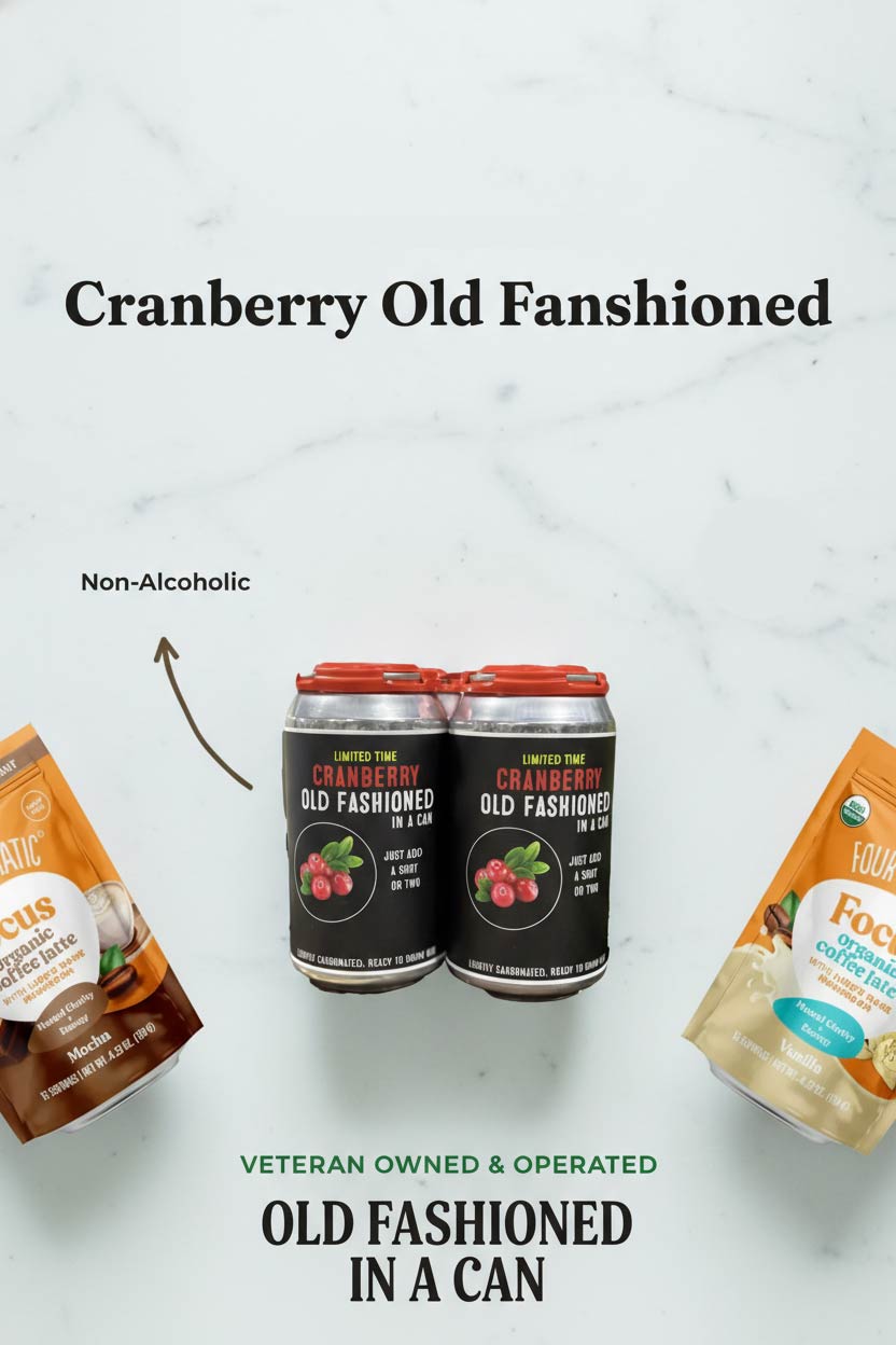 Cranberry 4 pack Old Fashioned in a Can